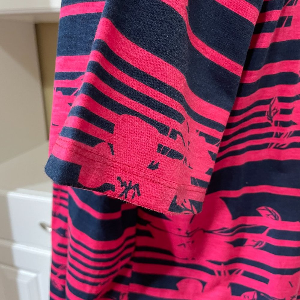 Carolyn Taylor Printed Short Sleeve W/ 2 Fer Solid Insert Top & Necklace… - Picture 9 of 14